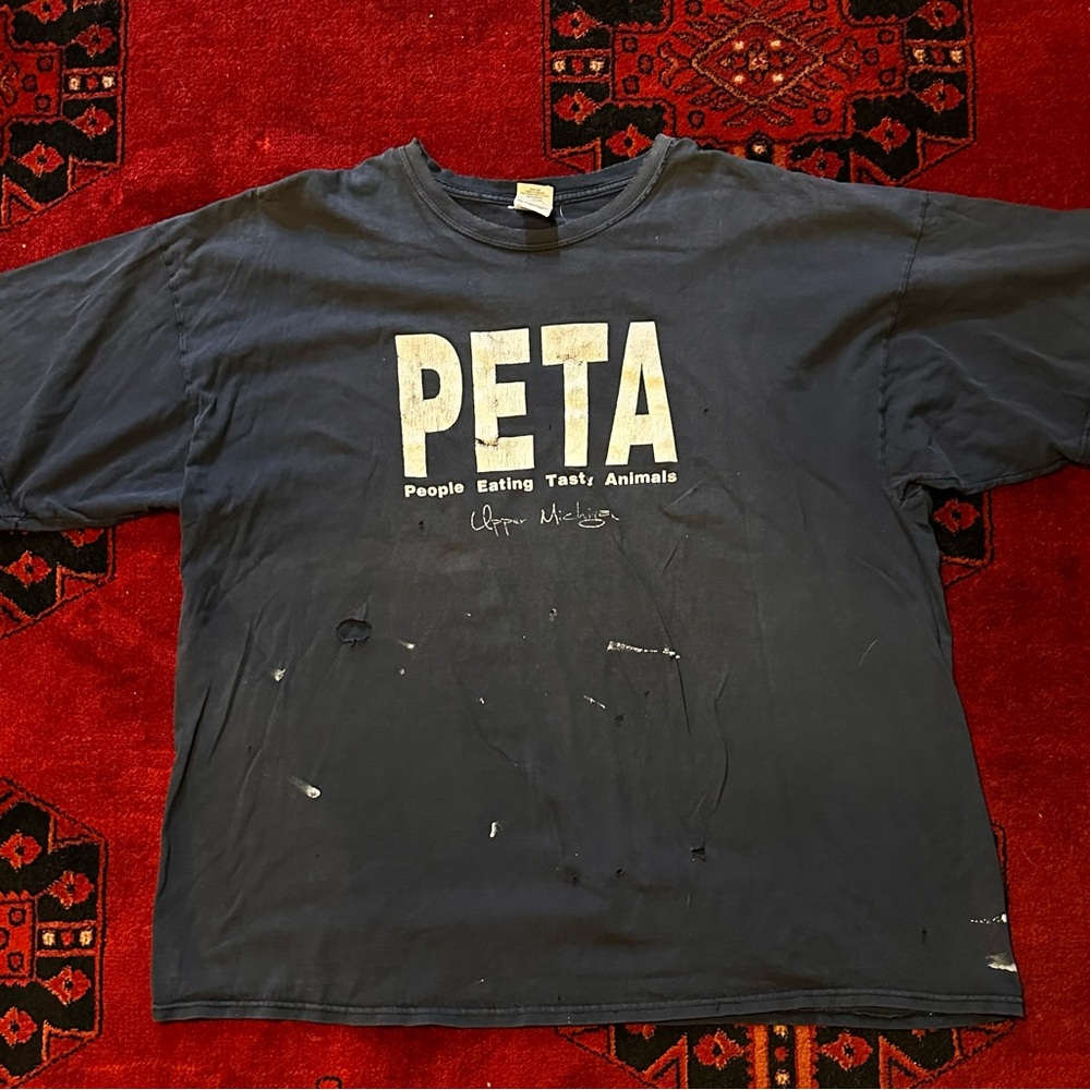 Y2K vulgar thrashed tee